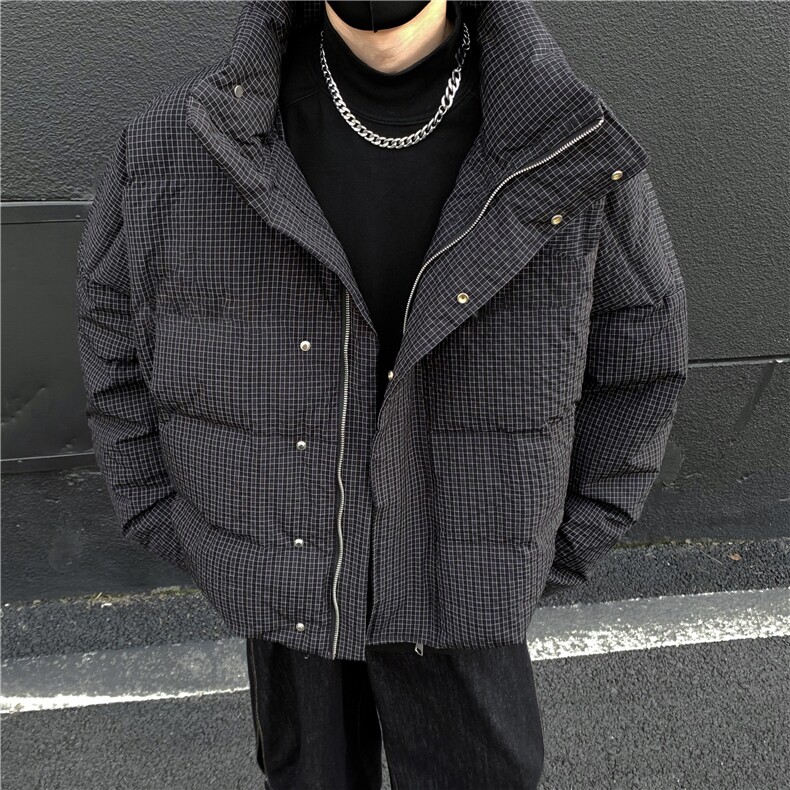 美式休闲复古简约立领外套男短款棉服保暖复古面包服冬季p108,男装棉衣,电商C307