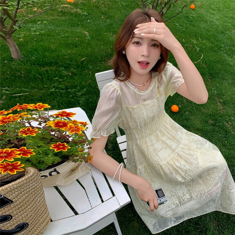 夏季新品！天丝拼接刺绣度假风连衣裙95130-208A-P165-K250，女装连衣裙，浙宝208A