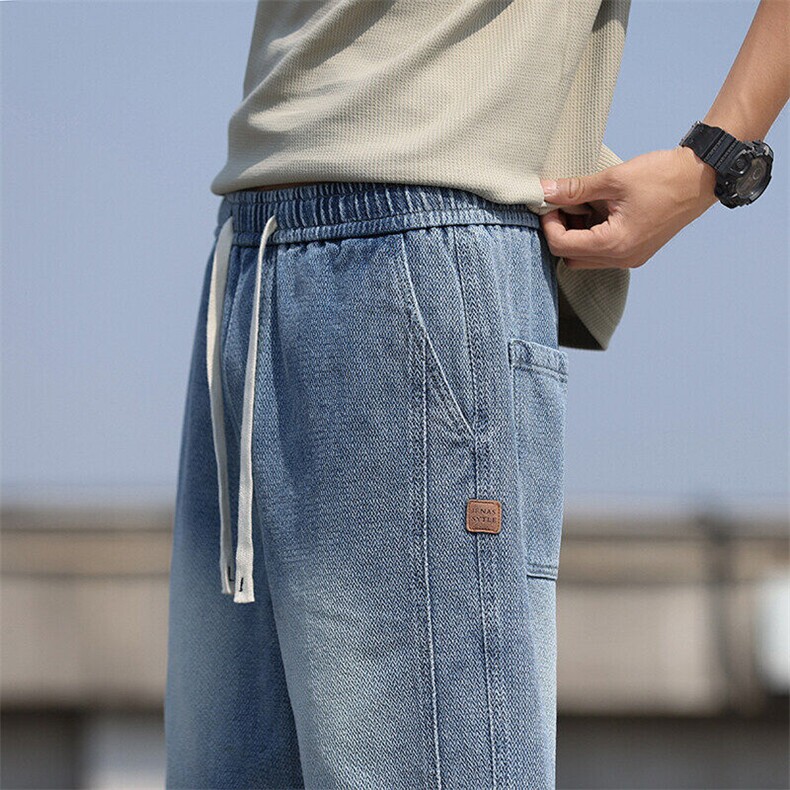 美式复古星空纹牛仔短裤男夏季2025新款宽松五分裤DK6001-P40,男装牛仔裤,星座610（原A335）