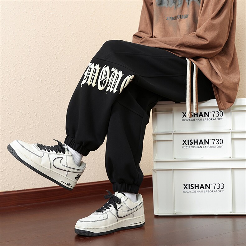 主推棉M-8XL秋季新款大码束脚潮流休闲卫裤109-K615-P50,男装休闲裤,星座109-1