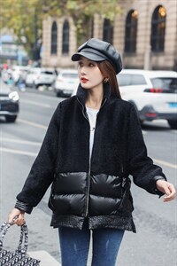 冬款皮毛一体拼羽绒图片