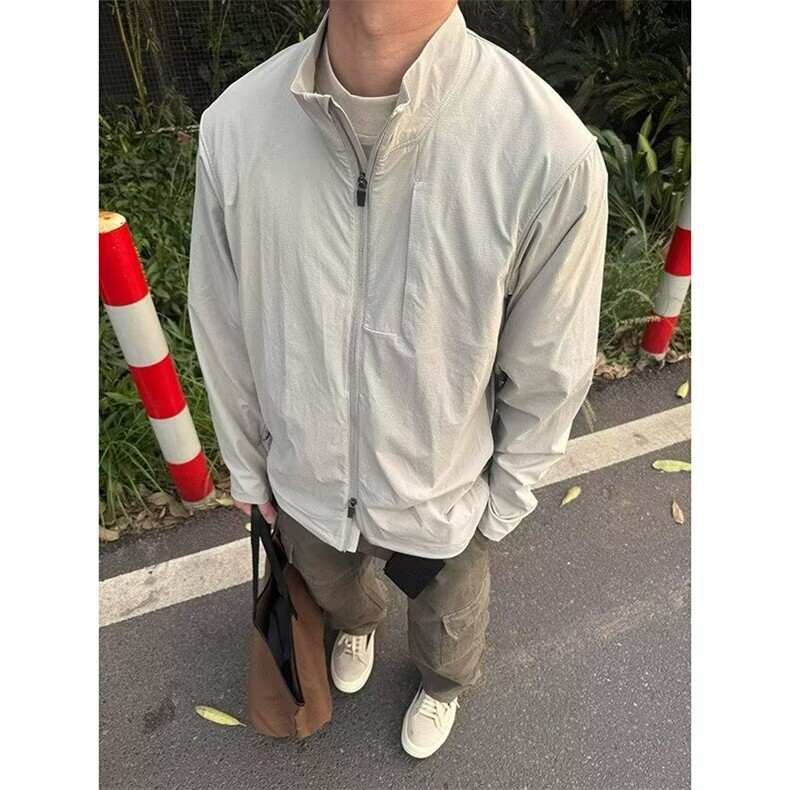 夏季男士冰感速干防晒服休闲户外运动外套机能风夹克513FS3499P40,男装防晒衣,星座513