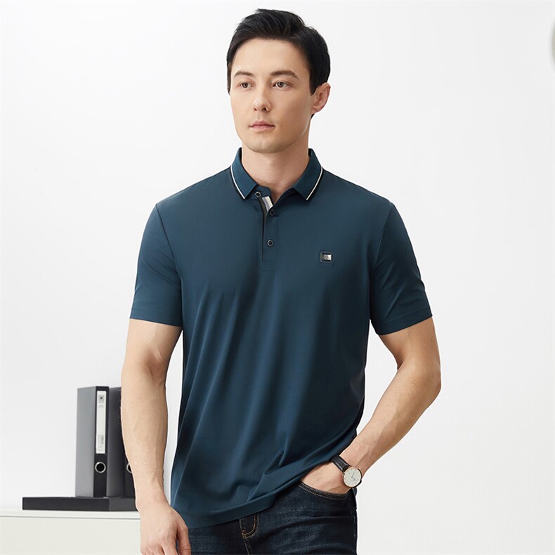 夏季新款短袖男装T恤时尚休闲纯色百搭翻领弹力Polo衫男半袖潮,男装T恤,电商B212（原钱塘6029）