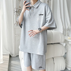 polo衫潮情侣短袖套装T3670上衣特P31控59-DK8631裤子特P26控49，男装Polo衫，电商A007