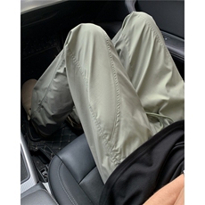 美式斜切拼接微喇冲锋裤男夏季薄款速干弯刀休闲裤cleanfit直筒裤，男装休闲裤，星座601-1