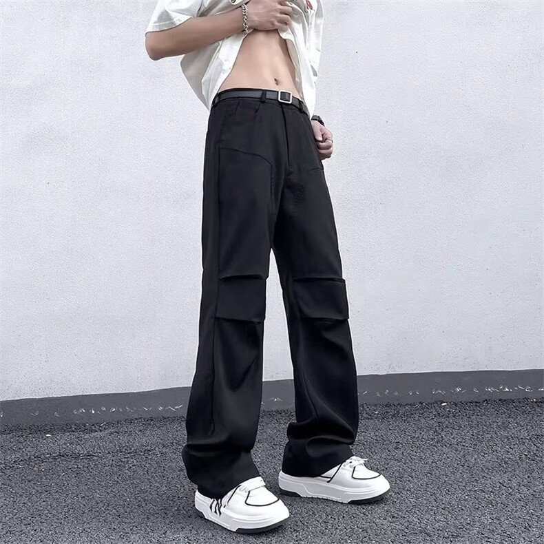 时尚休闲小西裤男美式潮牌垂感宽松直筒炸街高级感BK302-P40,男装休闲裤,星座1109-3