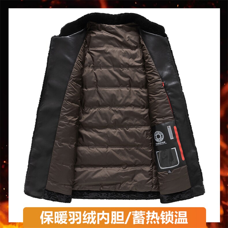 高端新中式唐装羽绒服男士风冬季中老年水貂绒羽绒服大衣外套,男装羽绒服,钱塘723