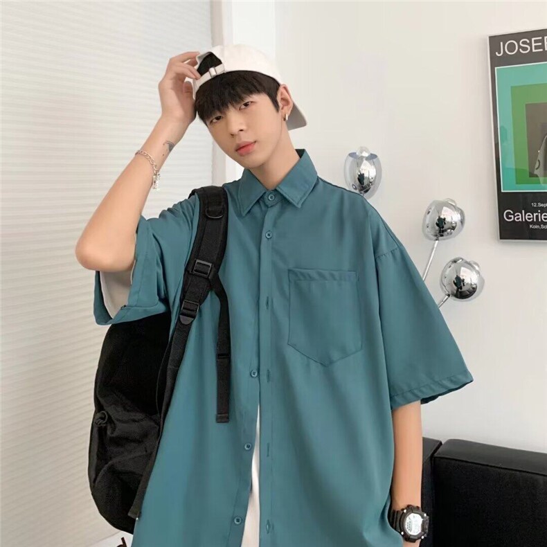 2025夏季工装短袖衬衫男冰丝速干服宽松上衣CC844,男装T恤,星座1108