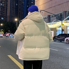 冬季青少年灯芯绒连帽棉衣潮牌羊羔毛加绒加厚棉服外套5305-P85，男装棉衣，电商B306