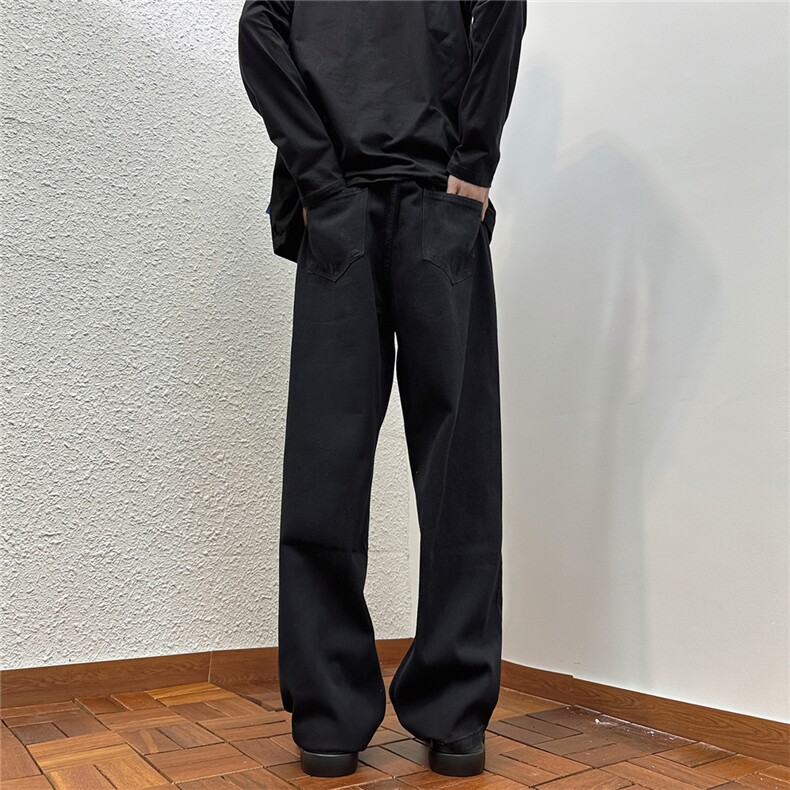 k1030-p45-控68M-5XL港风高阶拉链黑暗破洞宽松大码牛仔裤,男装牛仔裤,星座116
