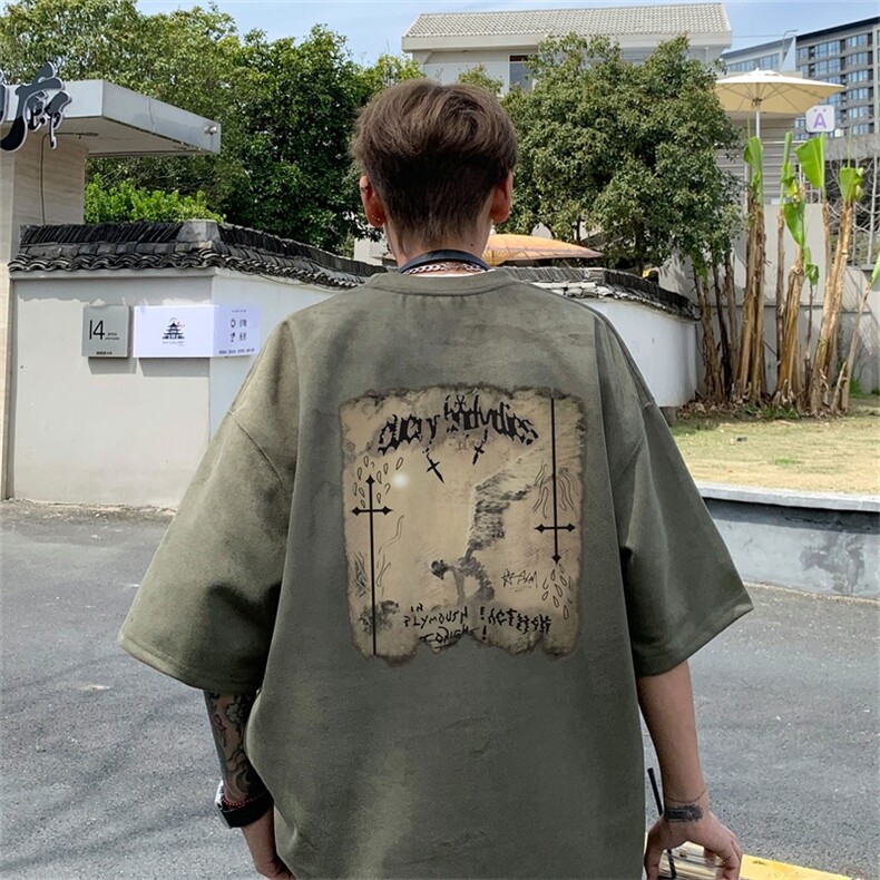 电商DSA028-DTLP2408特P19量大优供视频重磅麂皮绒短袖t恤男,男装T恤,电商A028