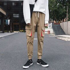 2021春秋装港风宽松男士休闲裤工装裤子男A313/K09/P55，男装休闲裤，电商A313