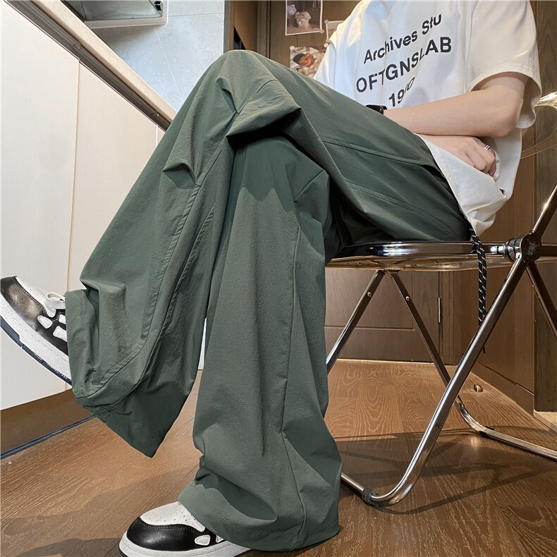 抖音品质夏季新款潮流速干褶皱宽松休闲裤B315-K25474-特p40控78,男装休闲裤,电商B315