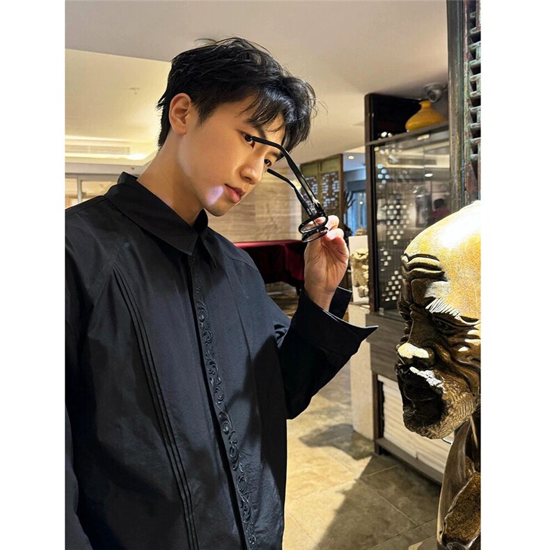 永生花刺绣宽松长袖衬衫 版型超赞 D328-C9919-P65图片