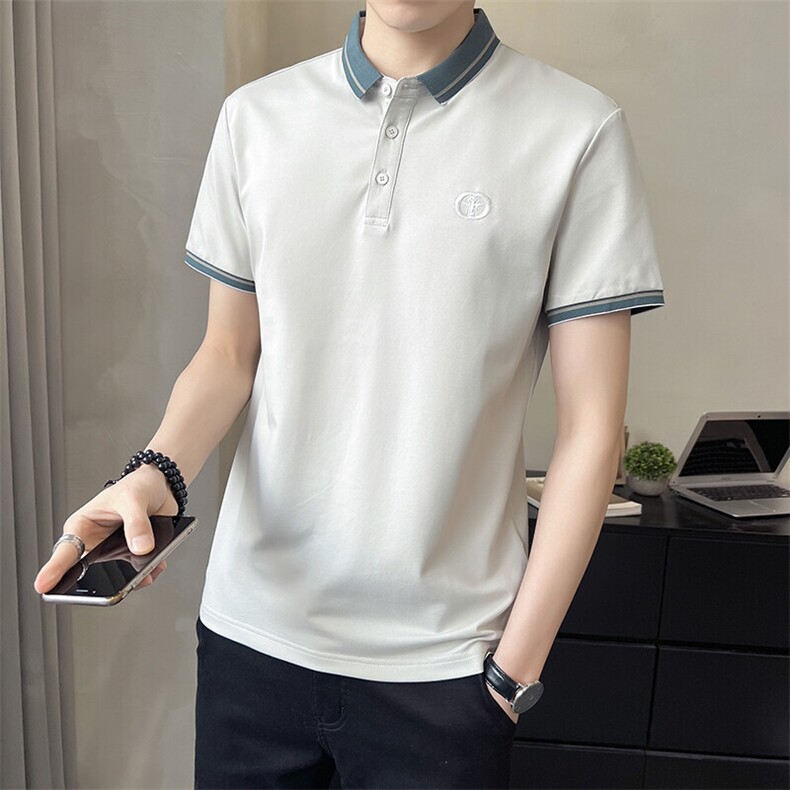 数据款POLO衫 男装翻刺绣领短袖时尚休闲T恤 A329-2842-P50图片