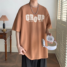 美式重磅短袖t恤男夏季潮牌青少年上衣宽松圆领半袖体恤T107-P30，男装T恤，星座308B-2
