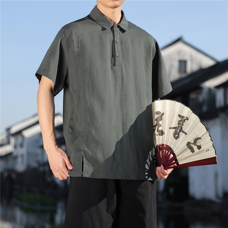 2026夏季新款风天丝莱赛尔纯色T恤宽松大码CS2602,男装T恤,电商A008