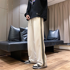 K3197-P48冬季潮牌美式中性男女情侣侧织带垂坠感拖地休闲卫裤，男装休闲裤，电商A009A（原A058A）