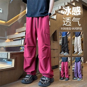 YK126 特P32 控65 品质保障 秋装冰丝垂坠感工装大口袋百搭休闲裤图片