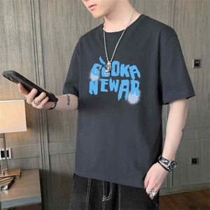 潮流夏季新款现货2025男士字母印花圆领短袖T恤1210-2-DT193-P10图片