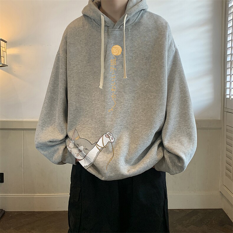 纯棉连帽卫衣男大码运动帽衫宽松薄WY2013-P35加绒款-P40,男装卫衣,电商A040