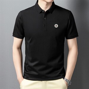 短袖T恤男士上衣POLO衫夏季新款中青年男士翻领纯色商务休闲男装图片
