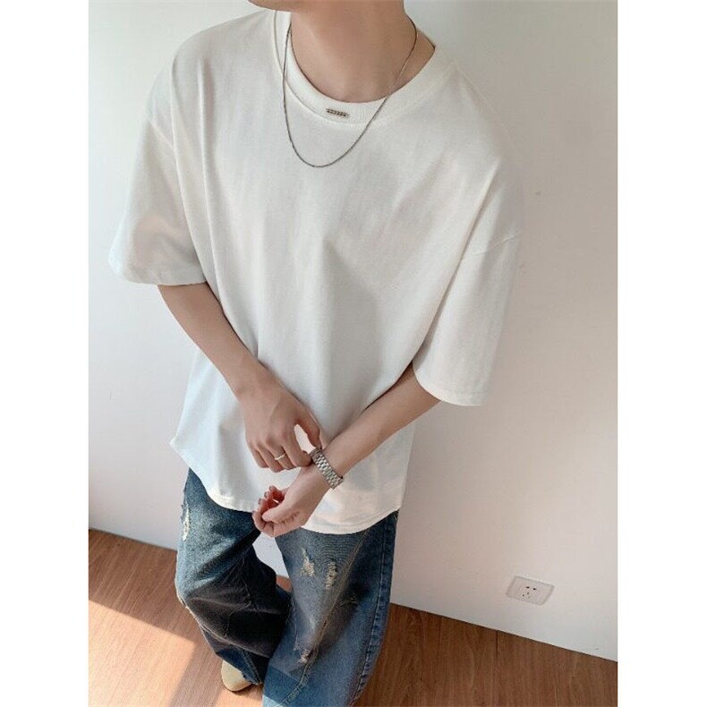 夏季纯棉港风短袖T恤男百搭ins宽松潮流五分袖情侣上衣BW2222-P39,男装T恤,星座1008