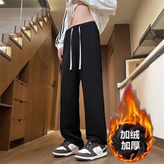 1506-1/KK0771加绒款/P28加绒350克华棉复合贝贝绒长裤雅货黑色，男装卫衣，星座1506-1