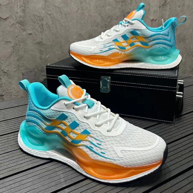 夏季透气网鞋时尚气垫运动鞋男鞋图片