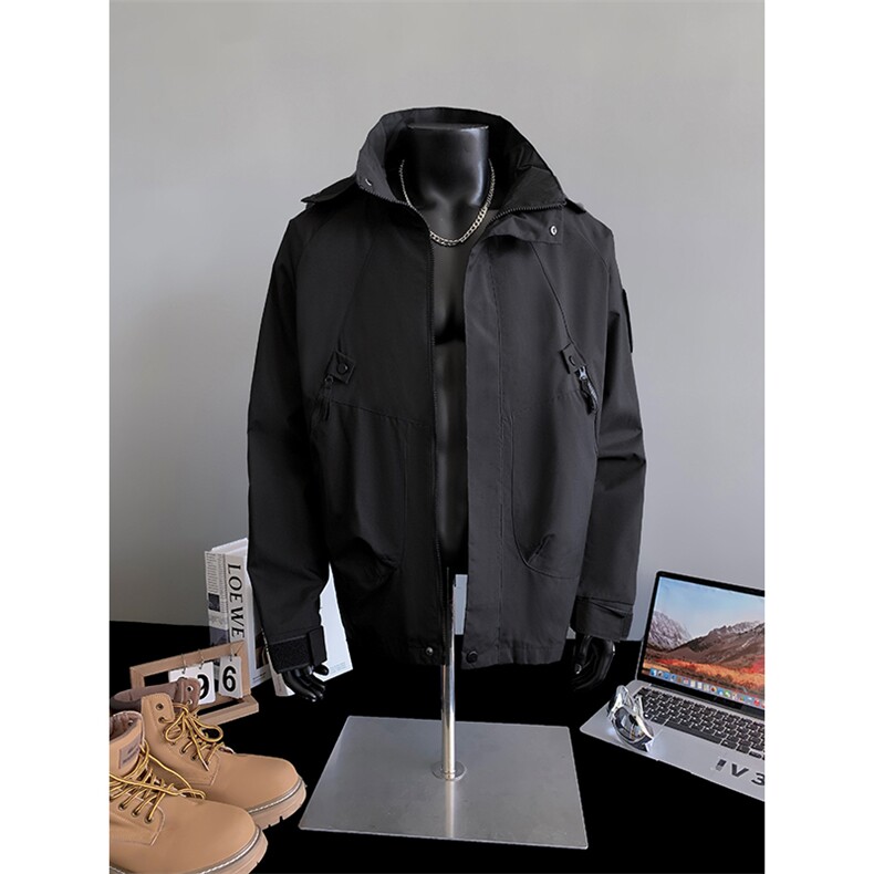 秋季冲锋衣男可卸帽子男士防水夹克情侣户外外套A266-JK8015-P45，男装夹克，电商A266