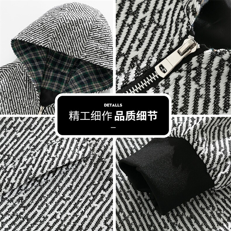 条纹开衫外套男士2025秋季新款连帽衫潮流休闲夹克Q5561-P68,男装夹克,星座610（原A335）