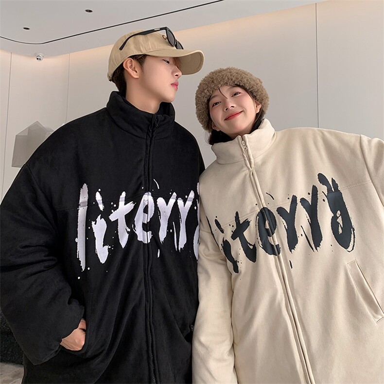 内里加绒棉衣男麂皮绒立领棉袄情侣棉服3363-P80 控118图片