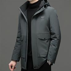冬季新款男士可脱卸帽休闲免烫羽绒服中年爸爸装加厚保暖外套，男装羽绒服，电商B212（原钱塘6029）