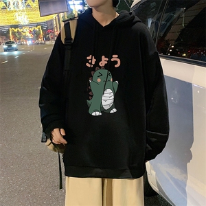 WY2037-P35加绒款-P40纯棉连帽卫衣男大码运动帽衫宽松薄外套男