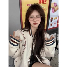 重磅三彩尼满刺绣棒球棉服ins时尚新款慵懒气质日系文艺潮流流行，男装棉衣，星座506A