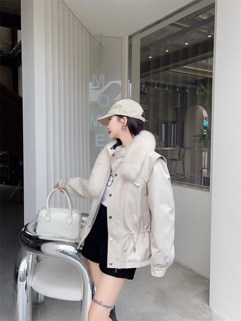 2022狐狸毛羽绒派克服，其它，贻思茗