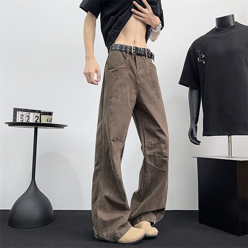 美式薄款复古工装裤夏季新款宽松休闲直筒裤，男装工装外套，星座410-7