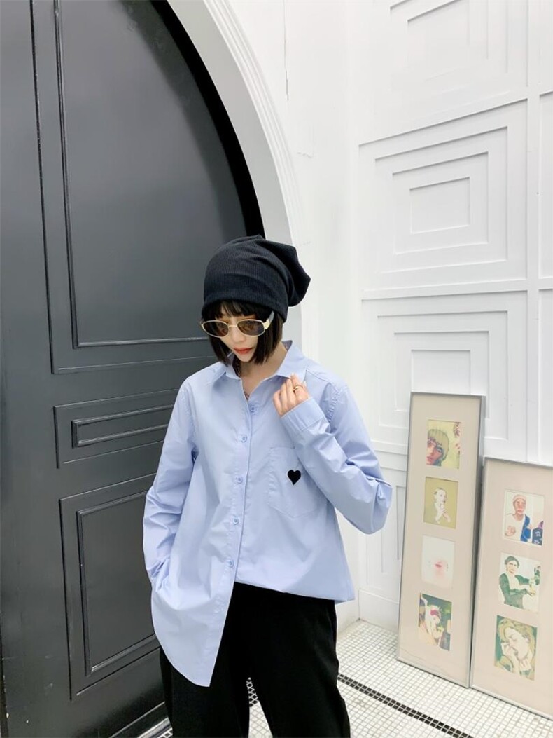 2021春季韩版爱心衬衣，女装，曼希野