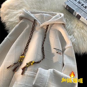 23秋冬加绒加厚连帽卫衣 方格美式复古卫衣 YT07 P60 加绒65图片