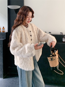 环保皮草皮毛一体外套2b72-8611P175K258图片