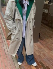 现货两件套风衣可脱卸韩系，女装风衣，MJJ