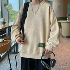 印花秋冬卫衣男2025年春秋季韩版新款圆领宽松上衣chic港风潮流，男装卫衣，星座1210-1