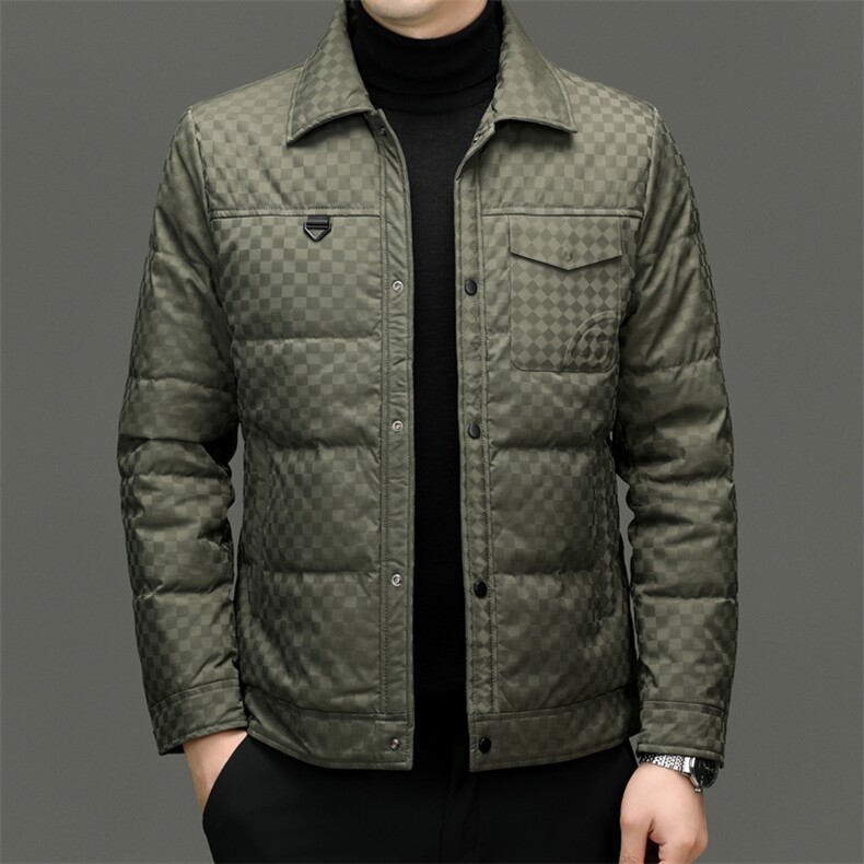 XL-R89699新款冬季男士白鸭绒羽绒服连帽保暖外套修身风衣大衣图片