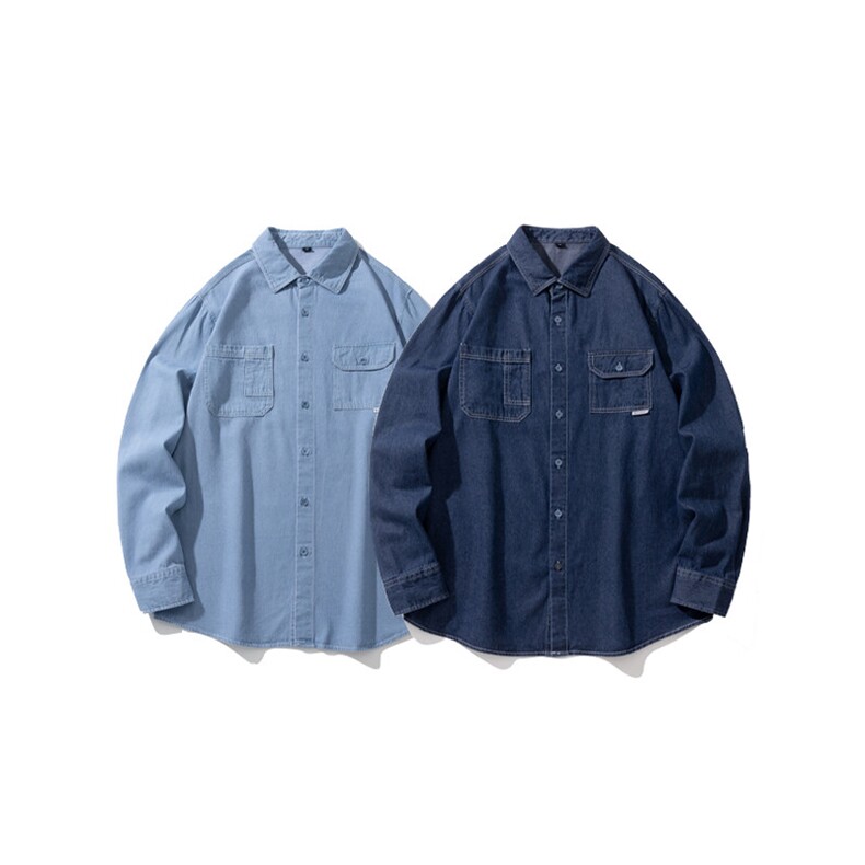 25年春季长袖衬衫工装潮流牛仔衬衣宽松现货DS-C323-1-N82-批50,男装衬衫,电商C323-1