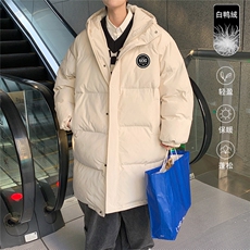 港风新款冬季时尚情侣百搭连帽长款羽绒服外套YR160P245控298，男装羽绒服，电商A247