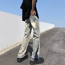 慵懒长裤原宿简约文艺ins男日常新款百搭潮流牛仔裤KK113-P40，男装牛仔裤，星座911-3