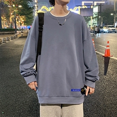 S6202-P28加绒款-P33秋季圆领卫衣男大码韩版宽松长袖外套，男装卫衣，电商A040
