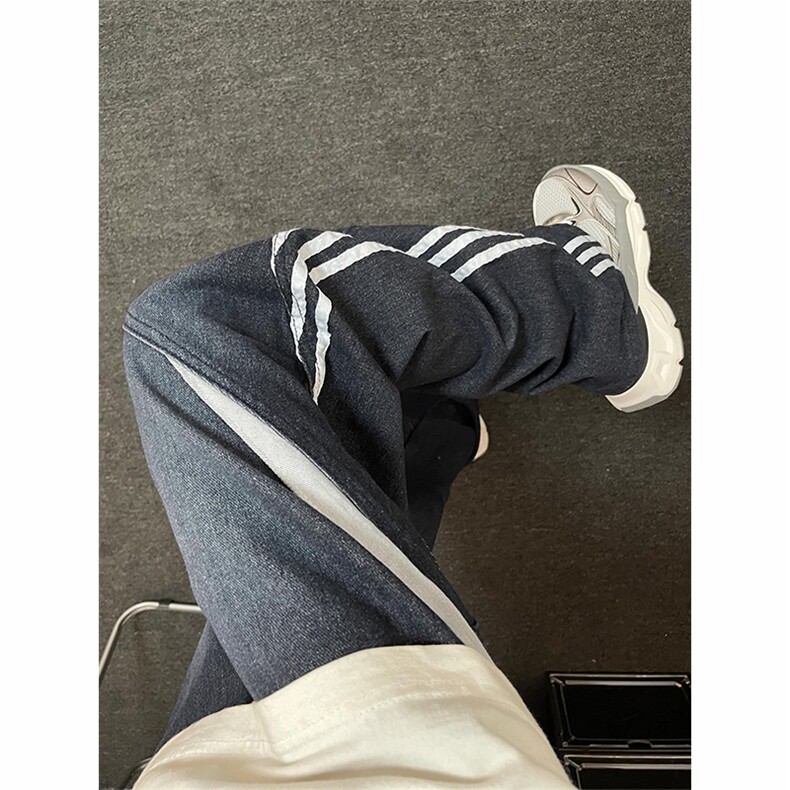 【有货】美式复古条纹牛仔裤男女阔腿裤子NKZ092PP-特P55,男装牛仔裤,星座1007（原301D）
