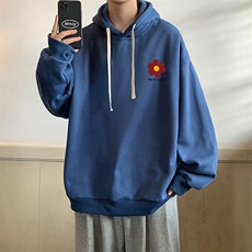 纯棉连帽卫衣男大码运动帽衫宽松薄WY2257-P35加绒款-P40，男装卫衣，电商A040