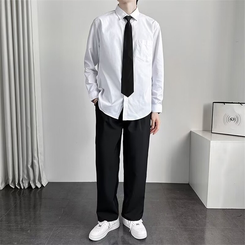 DK长袖衬衫男女宽松情侣韩版潮流学生毕业照班服休闲衬衣男~Q711图片